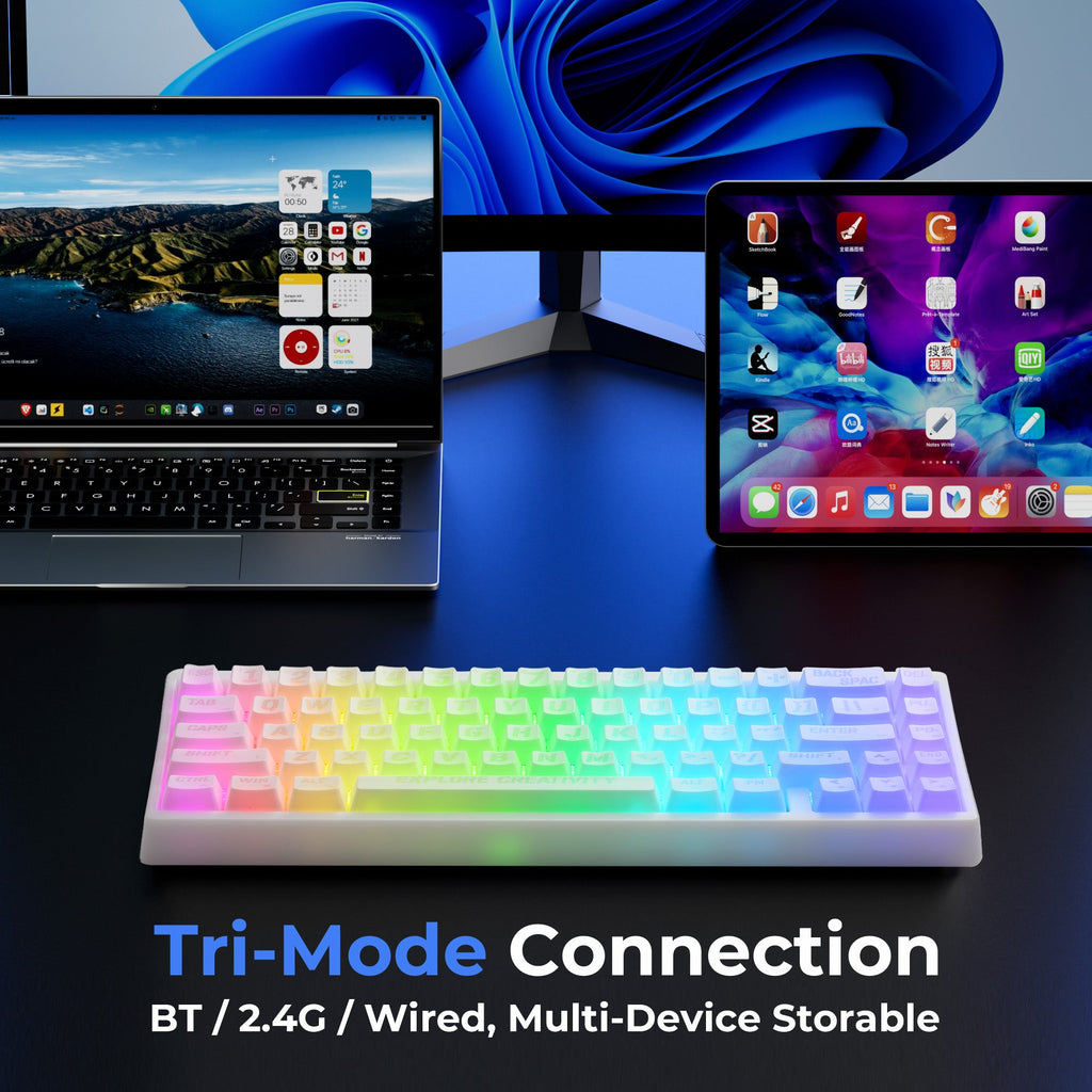 XVX M67 Miami VIA Tri-Mode Mechanical Keyboard with IMD-Tech Keycaps