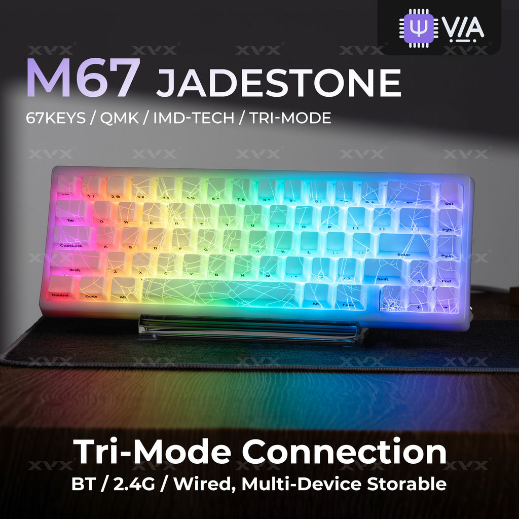 XVX M67 JadeStone Spider Web VIA Tri-Mode Mechanical Keyboard with IMD-Tech Keycaps